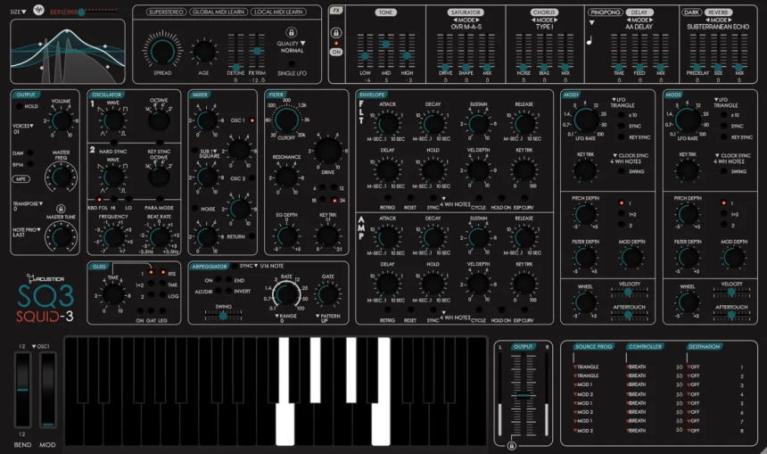 Modo Flat del Acustica Audio Squid3